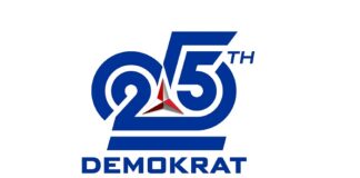Logo HUT ke-25 Partai Demokrat yang dipilih melalui polling terbuka dan menjadi simbol perjalanan seperempat abad Partai Demokrat bersama masyarakat.
