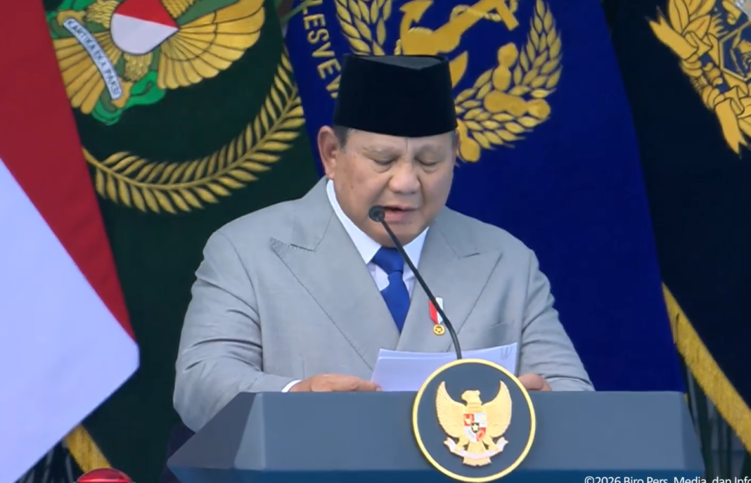 Presiden Prabowo Subianto meresmikan 204 satuan baru TNI dalam upacara HUT ke-81 TNI di Mabes TNI, Cilangkap, Jakarta, Senin (5/10/2026).