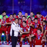 Berapa Nominal Bonus Timnas Indonesia Usai Juara FIFA ASEAN Cup 2026 dari Presiden Prabowo? Presiden Prabowo Subianto merayakan keberhasilan Timnas Indonesia menjuarai FIFA ASEAN Cup 2026 di SUGBK, Jakarta, Senin (5/10/2026).
